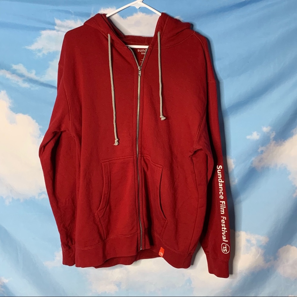 Sundance Institute- Red Zip Up Hoodie size Medium